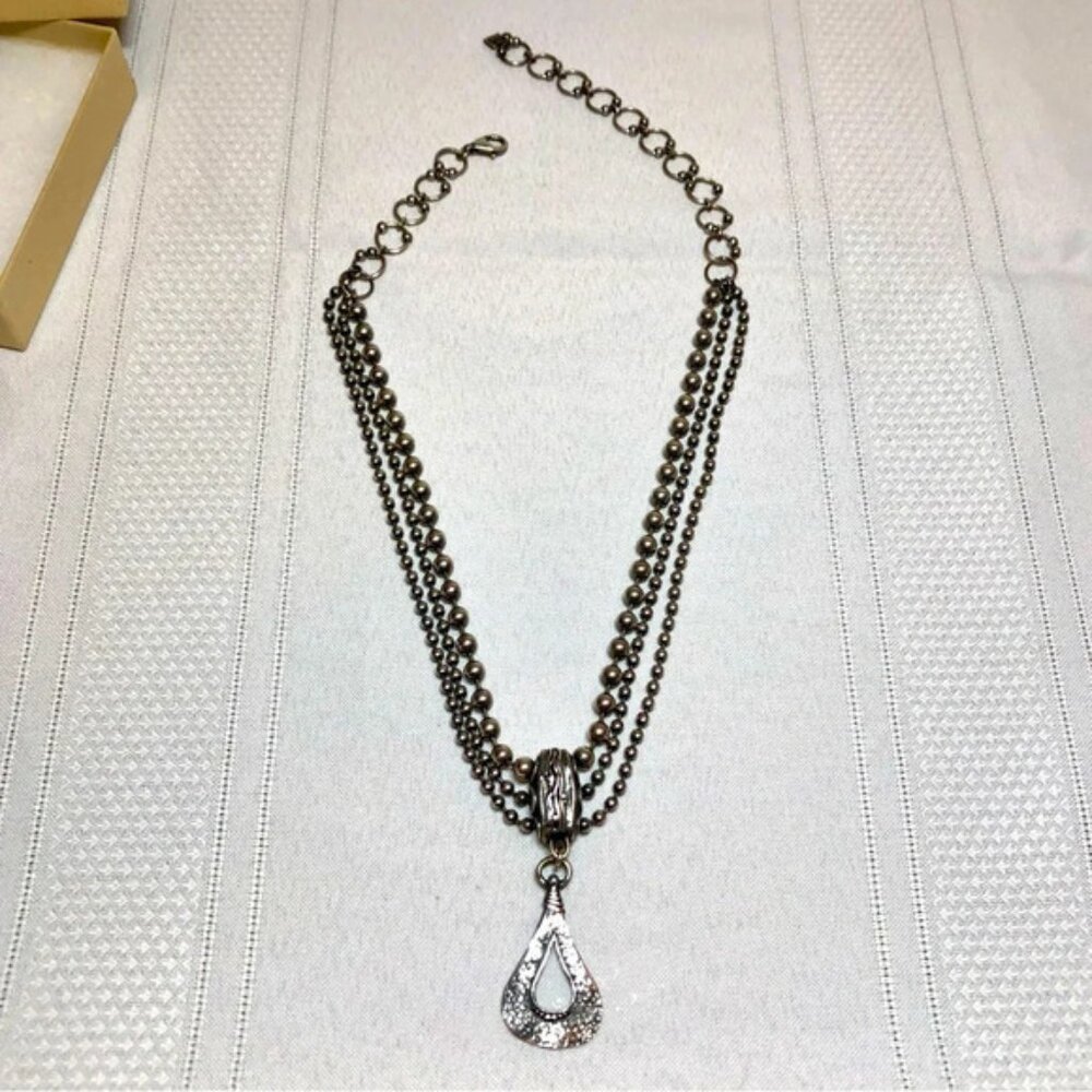 Silpada Three Strand Cascading Pendant Necklace Sterling Silver